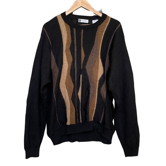 Vintage Bachrach Coogi Style Sweater | US Large, Wool Blend, Italy, 90s Abstract - Picture 3 of 6